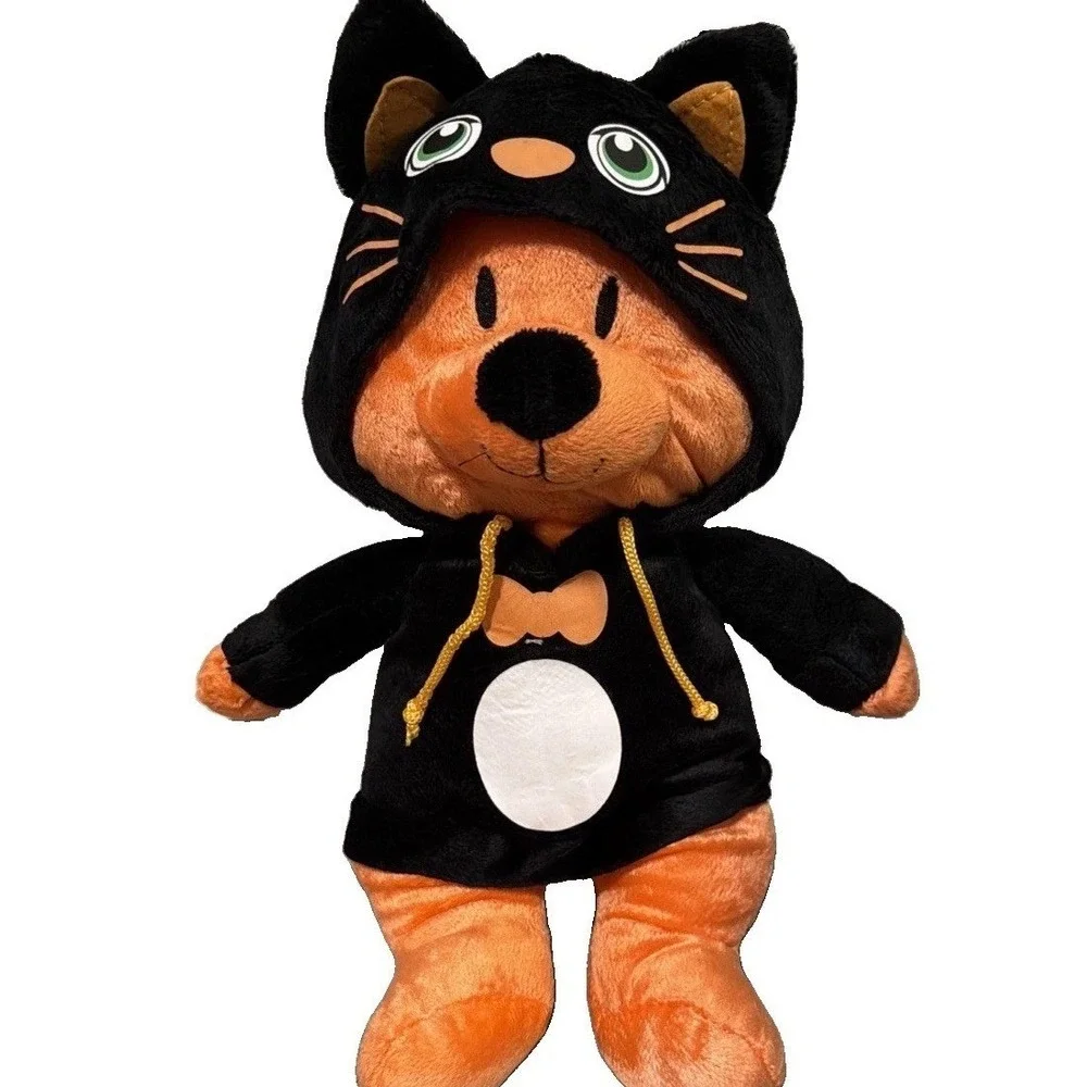 Kellytoy Orange Cat Plush in Black Cat Hoodie 15 Inch Stuffed Animal 2016